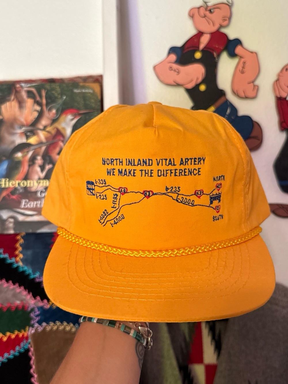 Vintage North Inland Vital Artery Yellow hat Cap - Branded Embroidered Hat